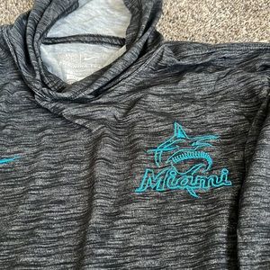 Miami Marlins Nike dark gray hoodie -light weight.